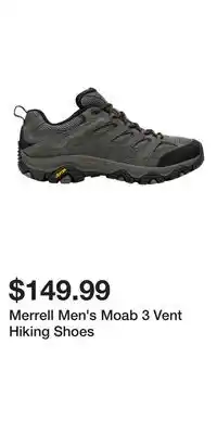 Sport Chek Merrell Men's Moab 3 Vent Hiking Shoes offer