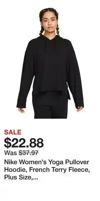 Sport Chek Nike Women's Yoga Pullover Hoodie, French Terry Fleece, Plus Size, Dri-Fit offer