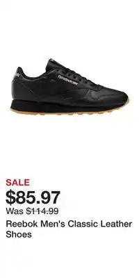 Sport Chek Reebok Men's Classic Leather Shoes offer