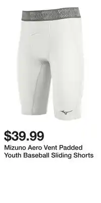 Sport Chek Mizuno Aero Vent Padded Youth Baseball Sliding Shorts offer