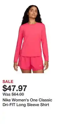 Sport Chek Nike Women's One Classic Dri-FIT Long Sleeve Shirt offer