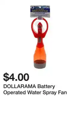 Dollarama DOLLARAMA Battery Operated Water Spray Fan offer