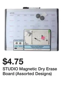 Dollarama STUDIO Magnetic Dry Erase Board (Assorted Designs) offer