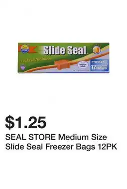 Dollarama SEAL STORE Medium Size Slide Seal Freezer Bags 12PK offer