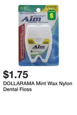 Dollarama DOLLARAMA Mint Wax Nylon Dental Floss offer