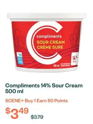 Voilà Compliments 14% Sour Cream 500 ml offer