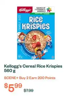 Voilà Kellogg's Cereal Rice Krispies 560 g offer