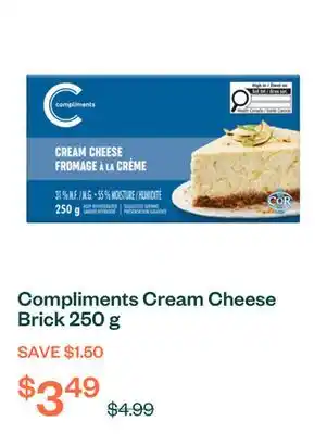 Voilà Compliments Cream Cheese Brick 250 g offer