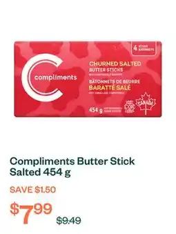 Voilà Compliments Butter Stick Salted 454 g offer