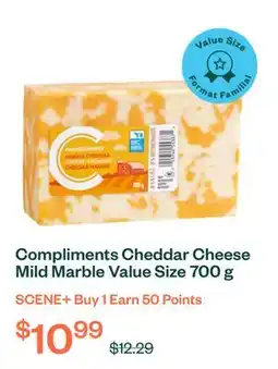 Voilà Compliments Cheddar Cheese Mild Marble Value Size 700 g offer