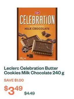 Voilà Leclerc Celebration Butter Cookies Milk Chocolate 240 g offer