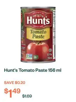 Voilà Hunt's Tomato Paste 156 ml offer