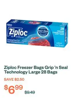 Voilà Ziploc Freezer Bags Grip 'n Seal Technology Large 28 Bags offer