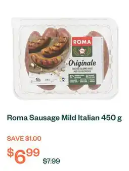 Voilà Roma Sausage Mild Italian 450 g offer