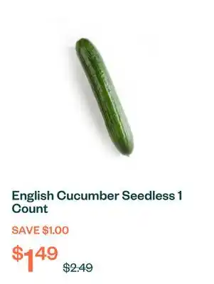 Voilà English Cucumber Seedless 1 Count offer