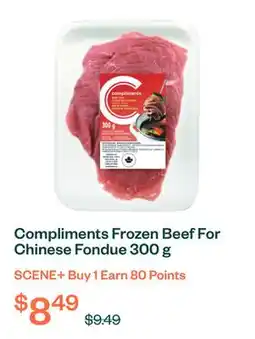 Voilà Compliments Frozen Beef For Chinese Fondue 300 g offer