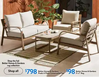 Walmart Better Homes & Gardens Prado 4-Piece Conversation Set offer