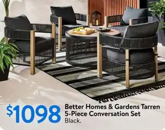 Walmart Better Homes & Gardens Tarren 5-Piece Conversation Set Black offer