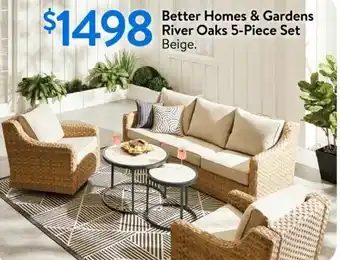 Walmart Better Homes & Gardens River Oaks 5-Piece Set Beige offer