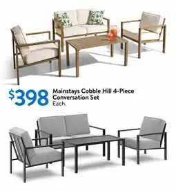 Walmart Mainstays Cobble Hill 4-Piece Conversation Set offer