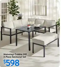 Walmart Mainstays Cobble Hill 3-Piece Sectional Set offer