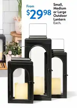 Walmart Small, Medium or Large Outdoor Lantern offer