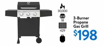 Walmart 3-Burner Propane Gas Grill offer