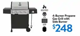 Walmart 4-Burner Propane Gas Grill with Side Burner offer