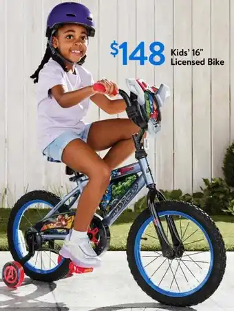 Walmart Kids' 16" Licensed Bike offer