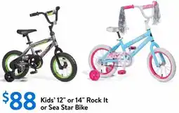 Walmart Kids' 12" or 14" Rock It or Sea Star Bike offer