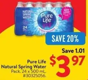 Walmart Pure Life Natural Spring Water offer