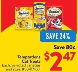 Walmart Temptations Cat Treats offer