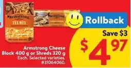 Walmart Armstrong Cheese or Shreds offer