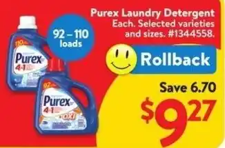 Walmart Purex Laundry Detergent offer