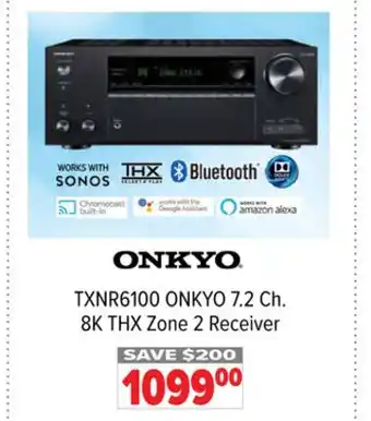 2001 Audio Video ONKYO TXNR6100 7.2 Ch. 8K THX Zone 2 Receiver offer