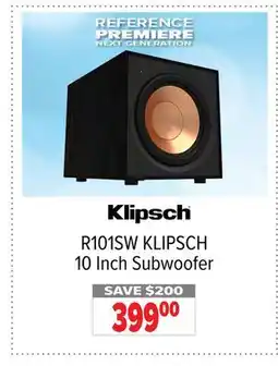 2001 Audio Video KLIPSCH R101SW 10 Inch Subwoofer offer