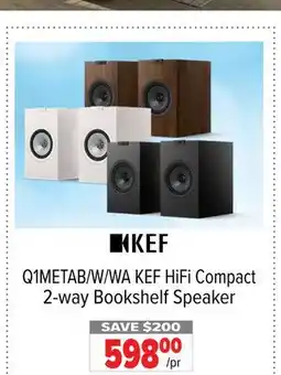 2001 Audio Video Q1METAB/W/WA KEF HiFi Compact 2-way Bookshelf Speaker offer