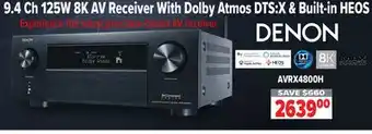 2001 Audio Video AVRX4800H RECEIVER 9.4CH 8K ATMOS DTSX AURO3 offer