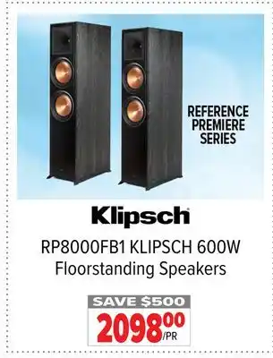 2001 Audio Video RP8000FB1 KLIPSCH 600W Floorstanding Speakers offer