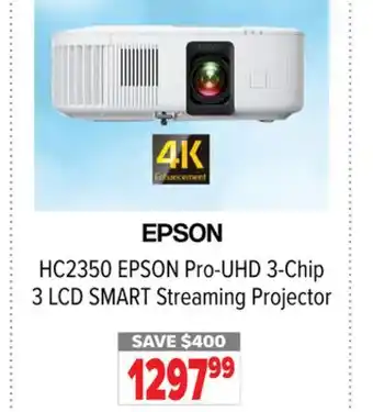 2001 Audio Video HC2350 EPSON Pro-UHD 3-Chip 3 LCD SMART Streaming Projector offer