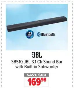 2001 Audio Video SB510 JBL 3.1 Ch Sound Bar with Built-in Subwoofer offer