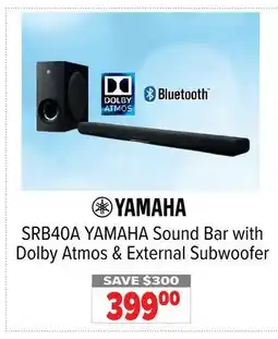 2001 Audio Video SRB40A YAMAHA Sound Bar with Dolby Atmos & External Subwoofer offer