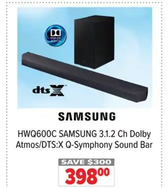 2001 Audio Video HWQ600C SAMSUNG 3.1.2 Ch Dolby Atmos/DTS:X Q-Symphony Sound Bar offer