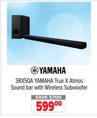 2001 Audio Video SRX50A YAMAHA True X Atmos Sound bar with Wireless Subwoofer offer