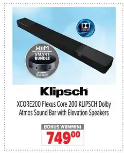 2001 Audio Video XCORE200 Flexus Core 200 KLIPSCH Dolby Atmos Sound Bar with Elevation Speakers offer