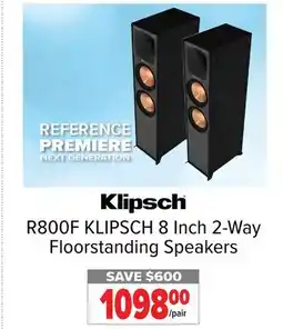 2001 Audio Video R800F KLIPSCH 8 Inch 2-Way Floorstanding Speakers offer