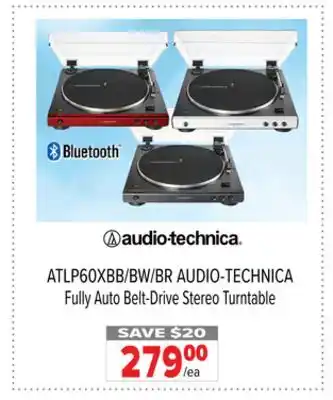 2001 Audio Video ATLP60XBB/BW/BR AUDIO-TECHNICA Fully Auto Belt-Drive Stereo Turntable offer