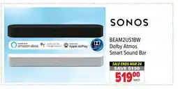 2001 Audio Video BEAM2US1BW SONOS Dolby Atmos Smart Sound Bar offer