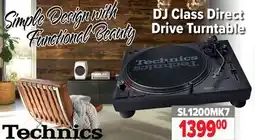 2001 Audio Video SL1200MK7 DJ Class Direct Drive Turntable offer