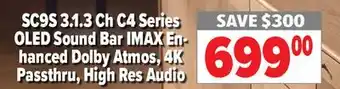 2001 Audio Video SC9S 3.1.3 Ch c4 Series OLED Sound Bar IMAX Enhanced DolBy Atmos, 4K PassthRu, High Res Audio offer